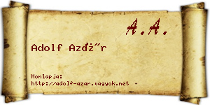 Adolf Azár névjegykártya